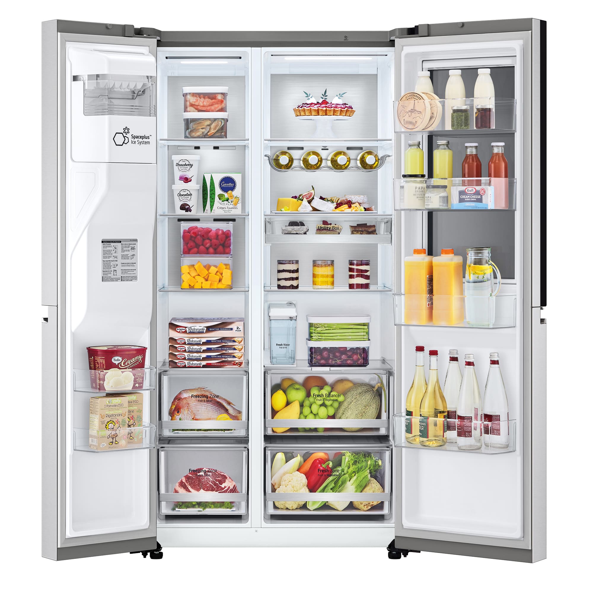 LG Frigorífico Americano Instaview™ ThinQ™, 635L, Sin Toma de Agua - Acero, GSXV91BSAE