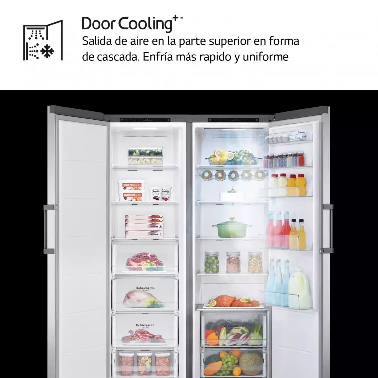 LG Set Frigorífico y congelador, 186cm, clasificación E, Inox antihuellas, GT415PZGSZ.SET