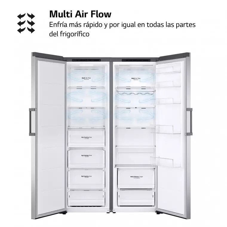 LG Set Frigorífico y congelador, 186cm, clasificación E, Inox antihuellas, GT415PZGSZ.SET
