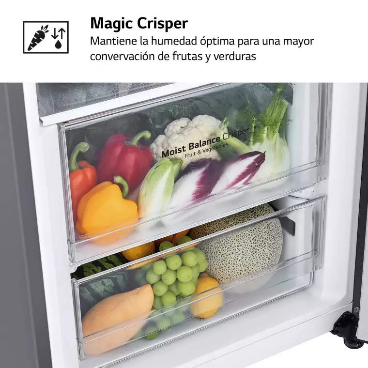 LG Set Frigorífico y congelador, 186cm, clasificación E, Inox antihuellas, GT415PZGSZ.SET