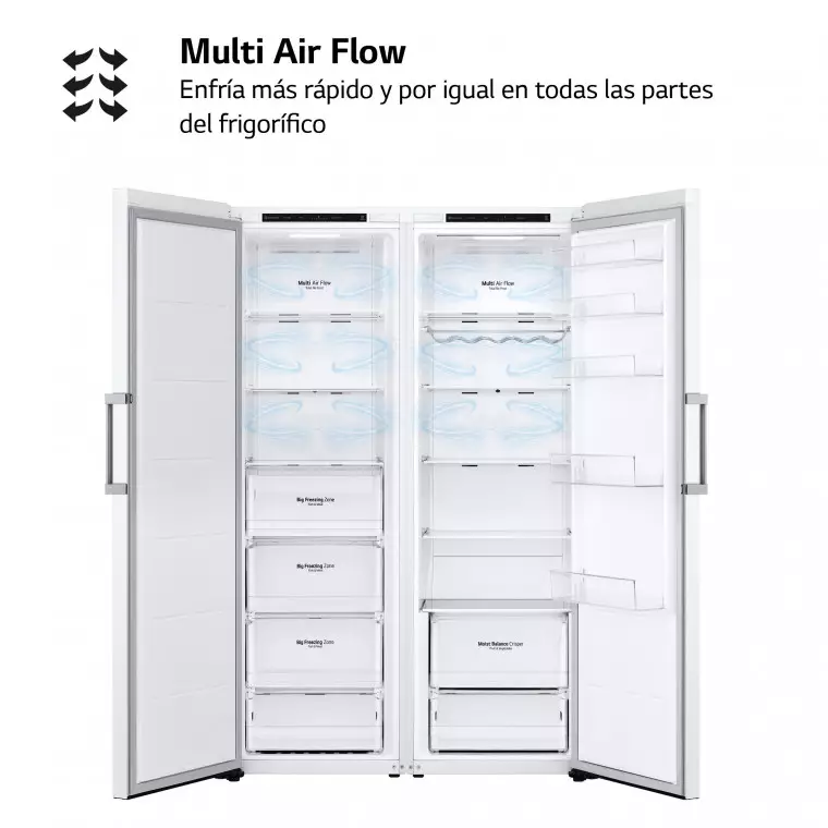 LG Set Frigorífico y congelador, 186cm, clasificación E, Blanco, GT415SWGSZ.SET