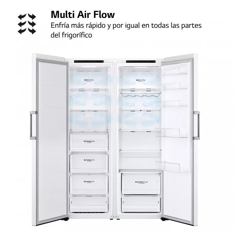 LG Set Frigorífico y congelador, 186cm, clasificación E, Blanco, GT415SWGSZ.SET
