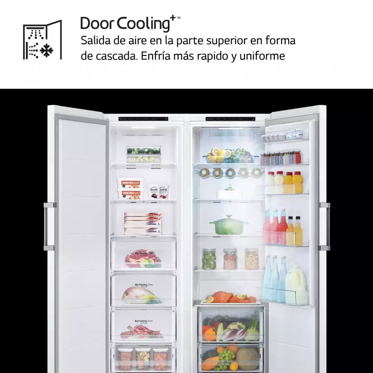 LG Set Frigorífico y congelador, 186cm, clasificación E, Blanco, GT415SWGSZ.SET