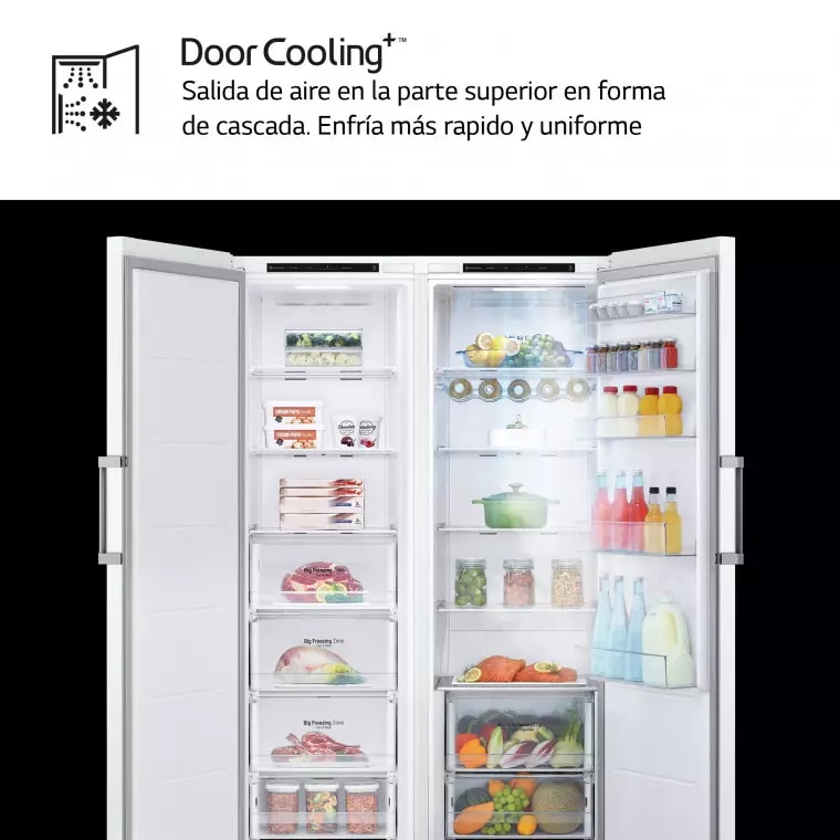 LG Set Frigorífico y congelador, 186cm, clasificación E, Blanco, GT415SWGSZ.SET