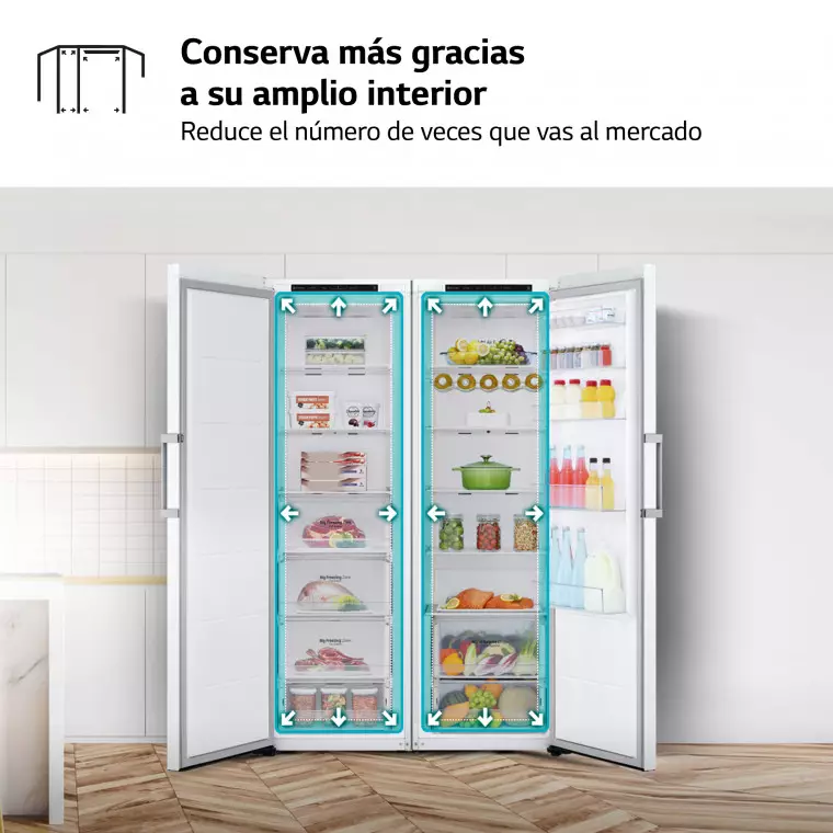 LG Set Frigorífico y congelador, 186cm, clasificación E, Blanco, GT415SWGSZ.SET