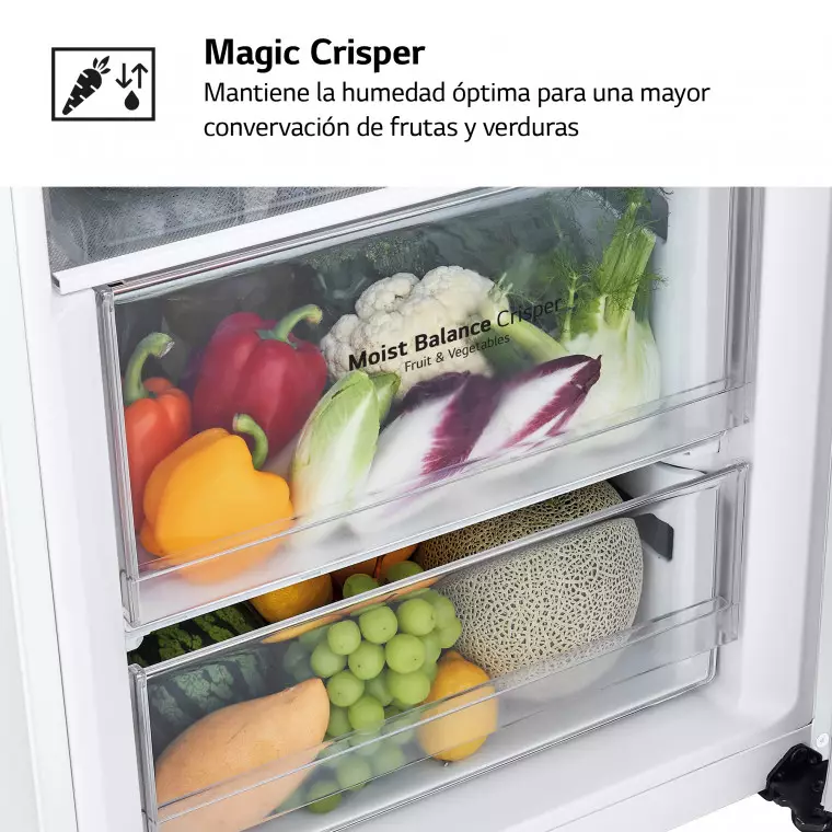 LG Set Frigorífico y congelador, 186cm, clasificación E, Blanco, GT415SWGSZ.SET