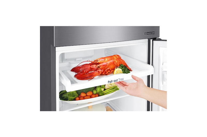 LG Frigorífico Dos Puertas, Clasificación F, 254 L, Door Cooling, Total No Frost, Inox antihuellas, GTB362PZCZD