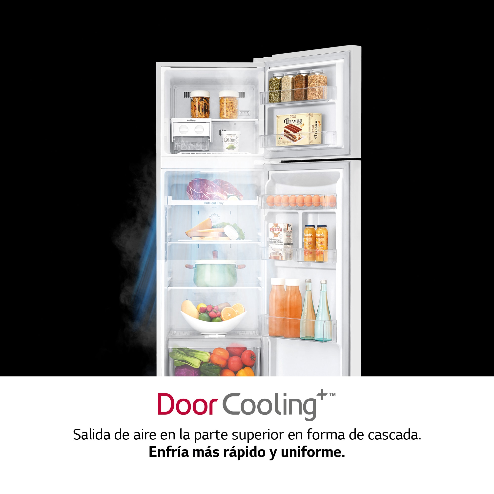 LG Frigorífico Dos Puertas, Clasificación F, Door Cooling, Total No Frost, Blanco, GTB362SHCMD