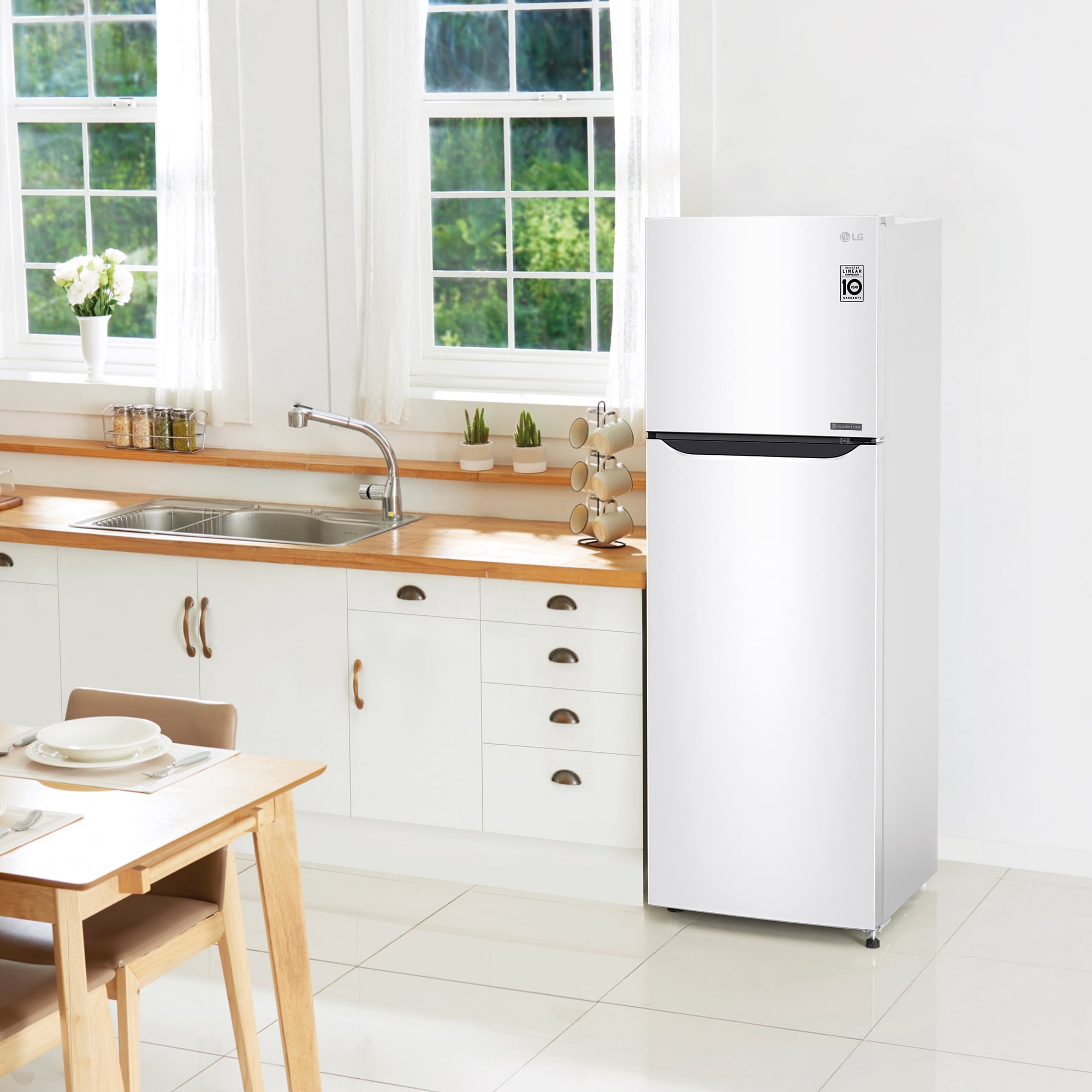 LG Frigorífico Dos Puertas, Clasificación F, Door Cooling, Total No Frost, Blanco, GTB362SHCMD