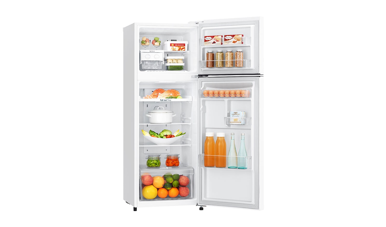 LG Frigorífico Dos Puertas, Clasificación F, 209 L, Door Cooling, Total No Frost, Blanco, GTB382SHCZD