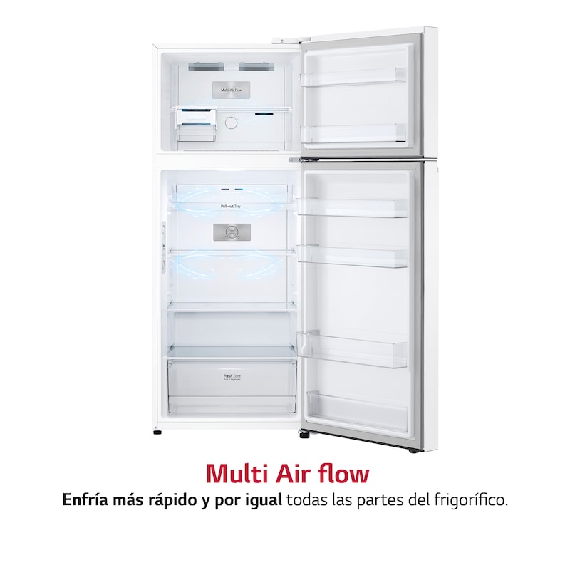 LG Frigorífico Dos Puertas, Clasificación energética E, Linear Cooling, Door Cooling, Total No Frost, Blanco, GTBV38SWGKD