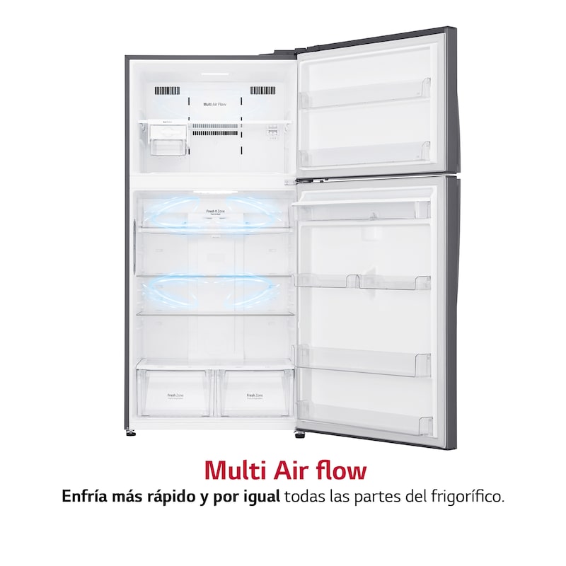 LG Frigorífico Dos Puertas, Clasificación E, Door Cooling+, Total No Frost, Inox antihuellas, GTF916PZPYD