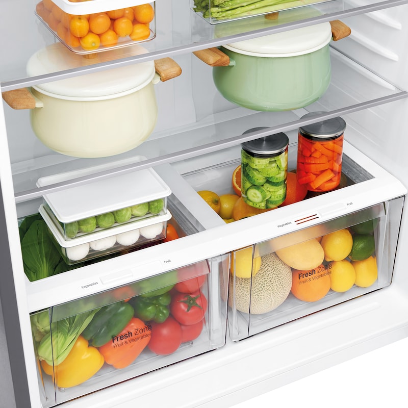 LG Frigorífico Dos Puertas, Clasificación E, Door Cooling+, Total No Frost, Inox antihuellas, GTF916PZPYD