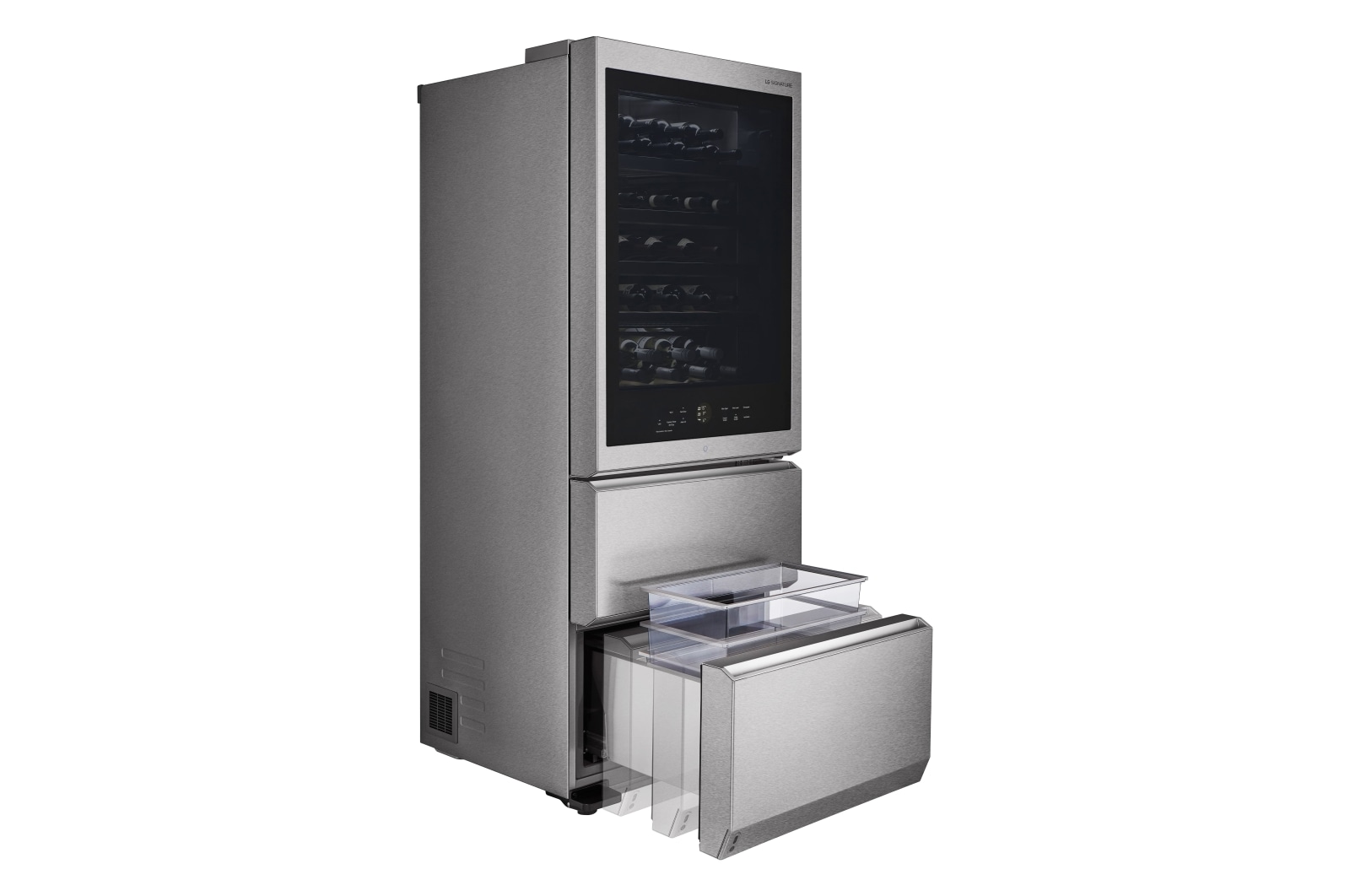 LG Vinoteca Gourmet SIGNATURE (1,79m, capacidad para 65 botellas, Acero Inoxidable Premium Texturizado), E, LSR200W