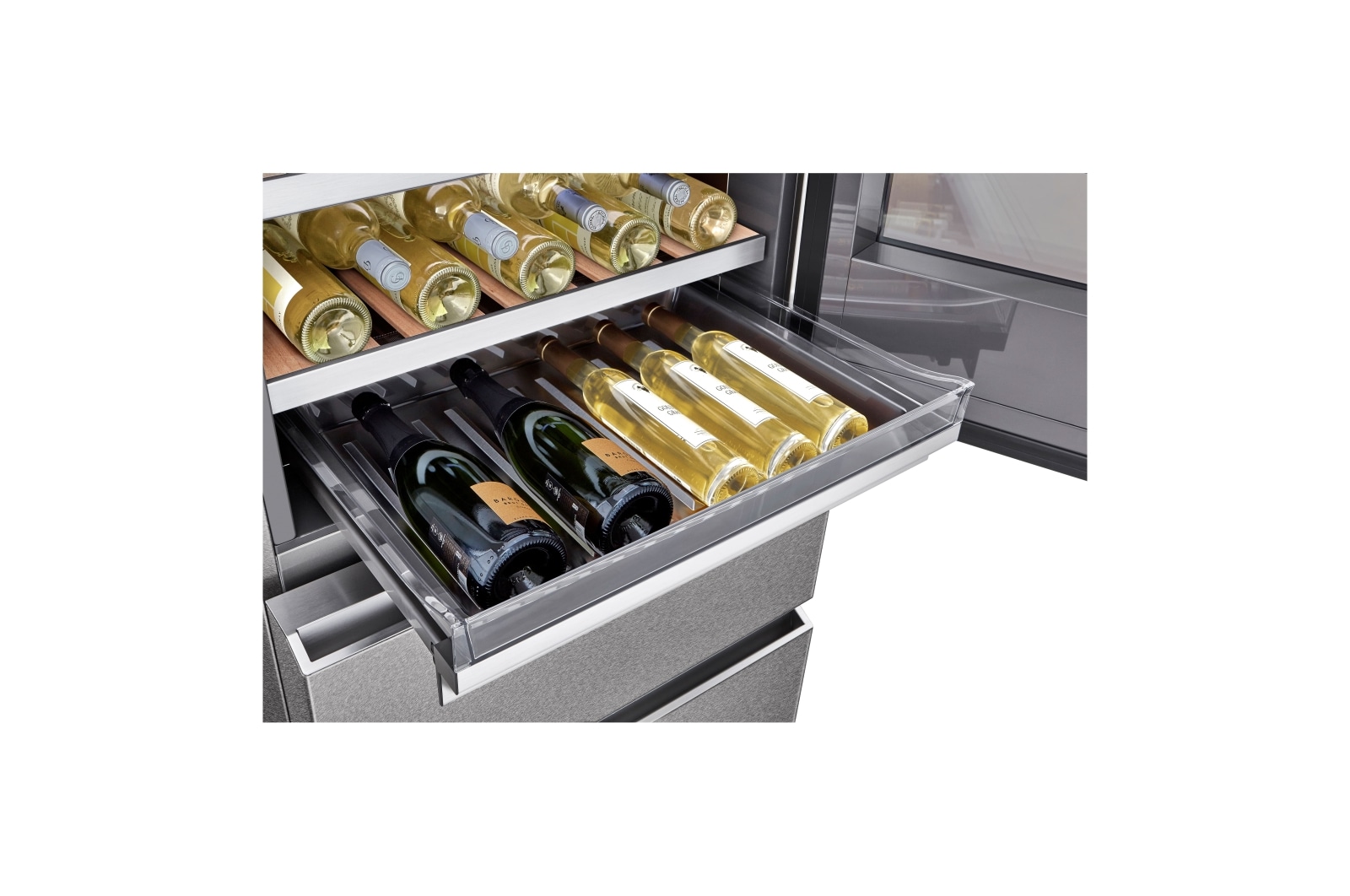 LG Vinoteca Gourmet SIGNATURE (1,79m, capacidad para 65 botellas, Acero Inoxidable Premium Texturizado), E, LSR200W