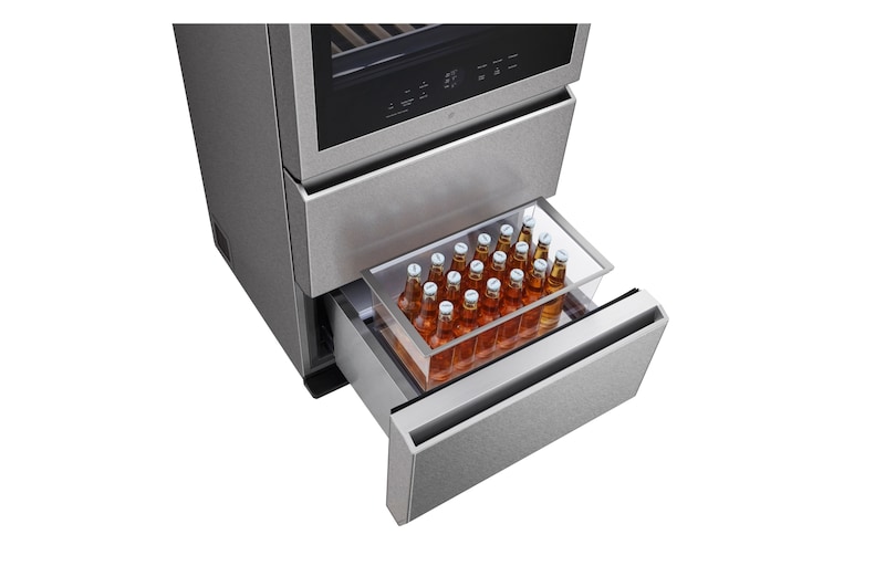 LG Vinoteca Gourmet SIGNATURE (1,79m, capacidad para 65 botellas, Acero Inoxidable Premium Texturizado), E, LSR200W