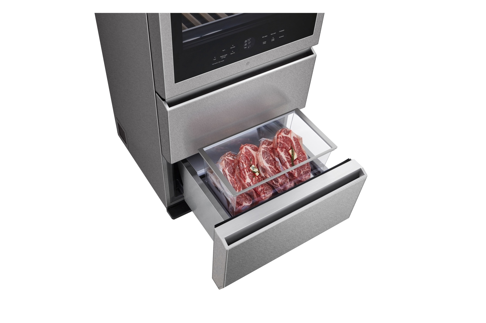 LG Vinoteca Gourmet SIGNATURE (1,79m, capacidad para 65 botellas, Acero Inoxidable Premium Texturizado), E, LSR200W