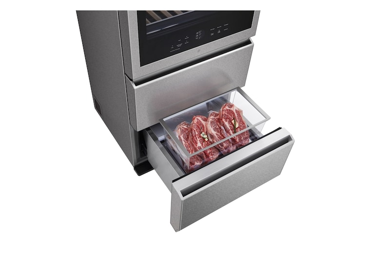 LG Vinoteca Gourmet SIGNATURE (1,79m, capacidad para 65 botellas, Acero Inoxidable Premium Texturizado), E, LSR200W