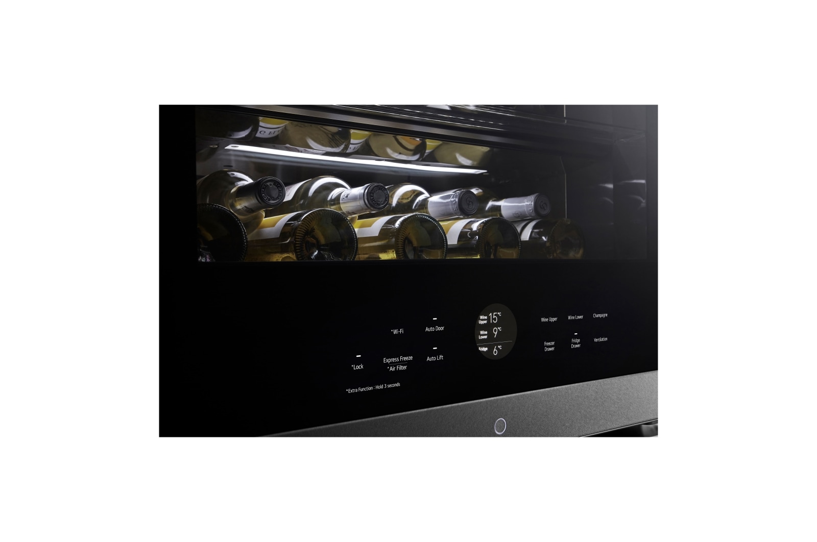 LG Vinoteca Gourmet SIGNATURE (1,79m, capacidad para 65 botellas, Acero Inoxidable Premium Texturizado), E, LSR200W
