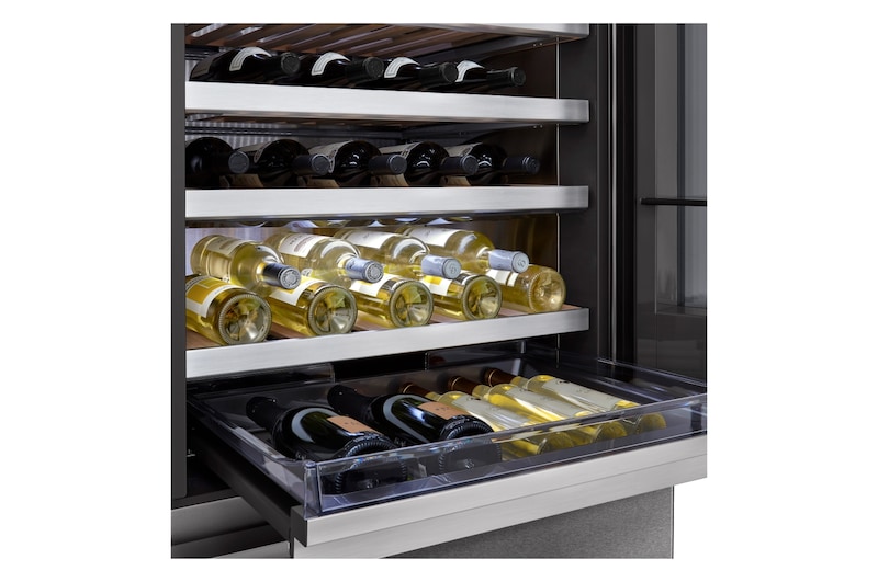 LG Vinoteca Gourmet SIGNATURE (1,79m, capacidad para 65 botellas, Acero Inoxidable Premium Texturizado), E, LSR200W