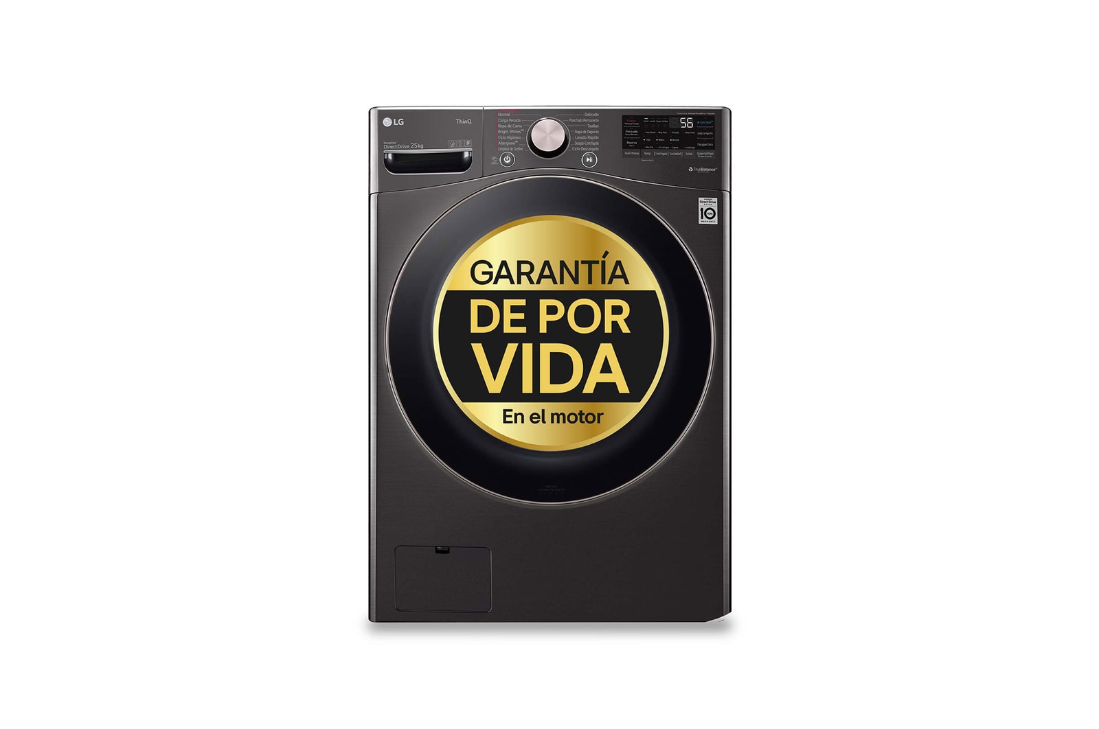 LG Lavadora inteligente AI Direct Drive. TurboWash 360º, 20kg ,  1000rpm B, Inox antihuellas, Serie XXL, F0P3CYV2E