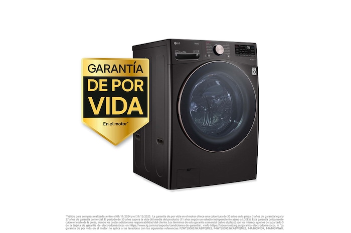 LG Lavadora inteligente AI Direct Drive. TurboWash 360º, 20kg ,  1000rpm B, Inox antihuellas, Serie XXL, F0P3CYV2E