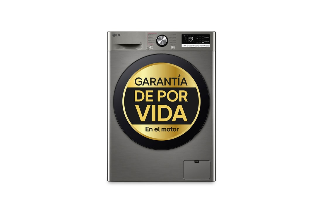 LG Lavadora inteligente AI Direct Drive. TurboWash 360º, Vapor+,  9kg ,  1400rpm Un 10% más eficiente que A, Serie 700, F4WR7009AGS