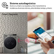 LG Lavadora inteligente AI Direct Drive. TurboWash 360º, Vapor+,  9kg ,  1400rpm Un 10% más eficiente que A, Serie 700, F4WR7009AGS