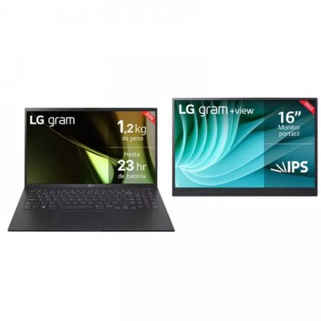 Vista frontal de LG gram 15Z90S Windows 11 Home/ i5/ 16GB/ 512GB SSD/ 1,2Kg/ 23h 15Z90S-G.AA55Z
