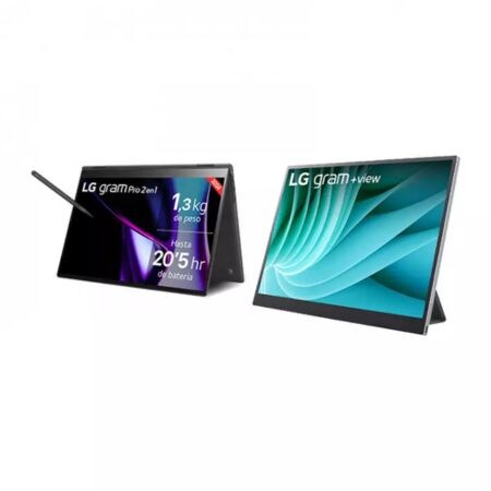 LG gram Pro 2 en 1 16T90SP + Monitor Portátil LG +view 16MR70/ i7/ 32GB/ 1TB SSD, 16T90SP-K.AA75Z.EEES.C