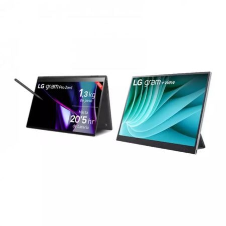 LG gram Pro 2 en 1 16T90SP + Monitor Portátil LG +view 16MR70/ i7/ 32GB/ 1TB SSD, 16T90SP-K.AA75Z.EEES.C