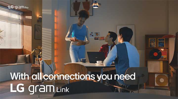 LG gram Link conecta sin fisuras hasta 10 dispositivos a la vez, incluso iOS y Android.