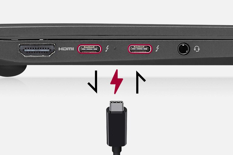 Carga de entrada y salida con tecnología de suministro de energía USB-C.