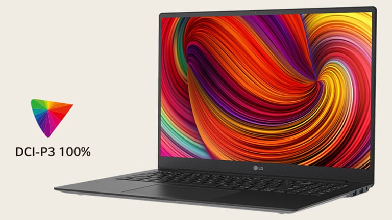 Espectro de color amplio con DCI-P3 100%.