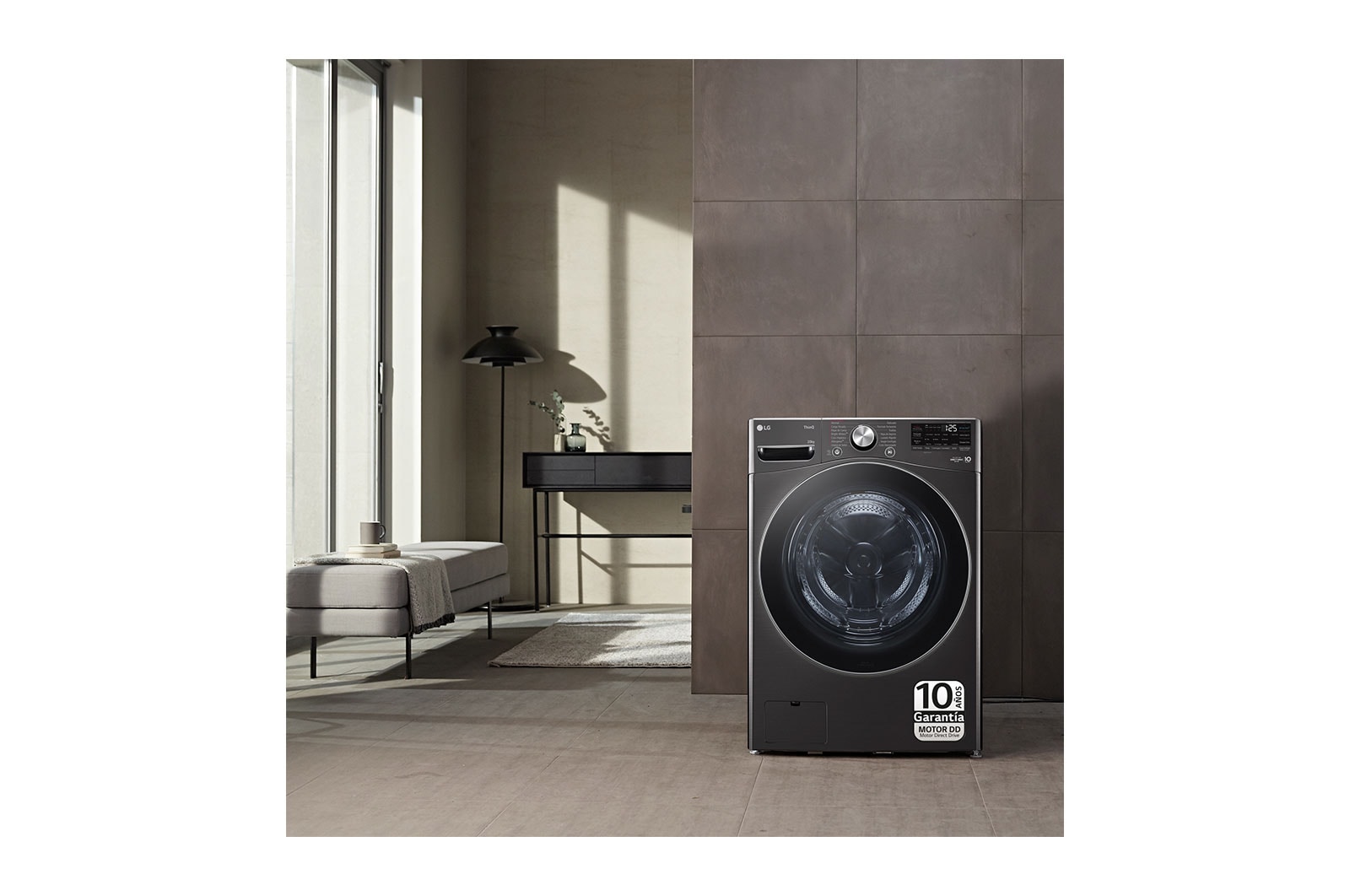 LG Lavadora inteligente AI Direct Drive. TurboWash 360º, 20kg , 1000rpm B, Inox antihuellas, Serie XXL, F0P3CYV2E.OBSEXC