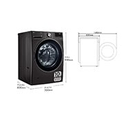 LG Lavadora inteligente AI Direct Drive. TurboWash 360º, 20kg , 1000rpm B, Inox antihuellas, Serie XXL, F0P3CYV2E.OBSEXC