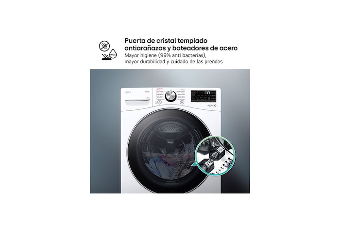 LG Lavadora inteligente AI Direct Drive. TurboWash 360º, 20kg , 1000rpm B, Blanca, Serie XXL, F0P3CYV2W.OBSEXC