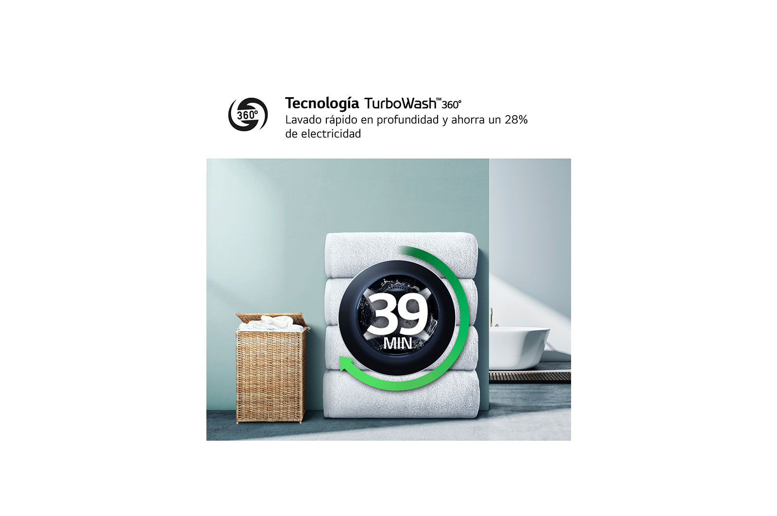 LG Lavadora inteligente AI Direct Drive. TurboWash 360º, 20kg , 1000rpm B, Blanca, Serie XXL, F0P3CYV2W.OBSEXC