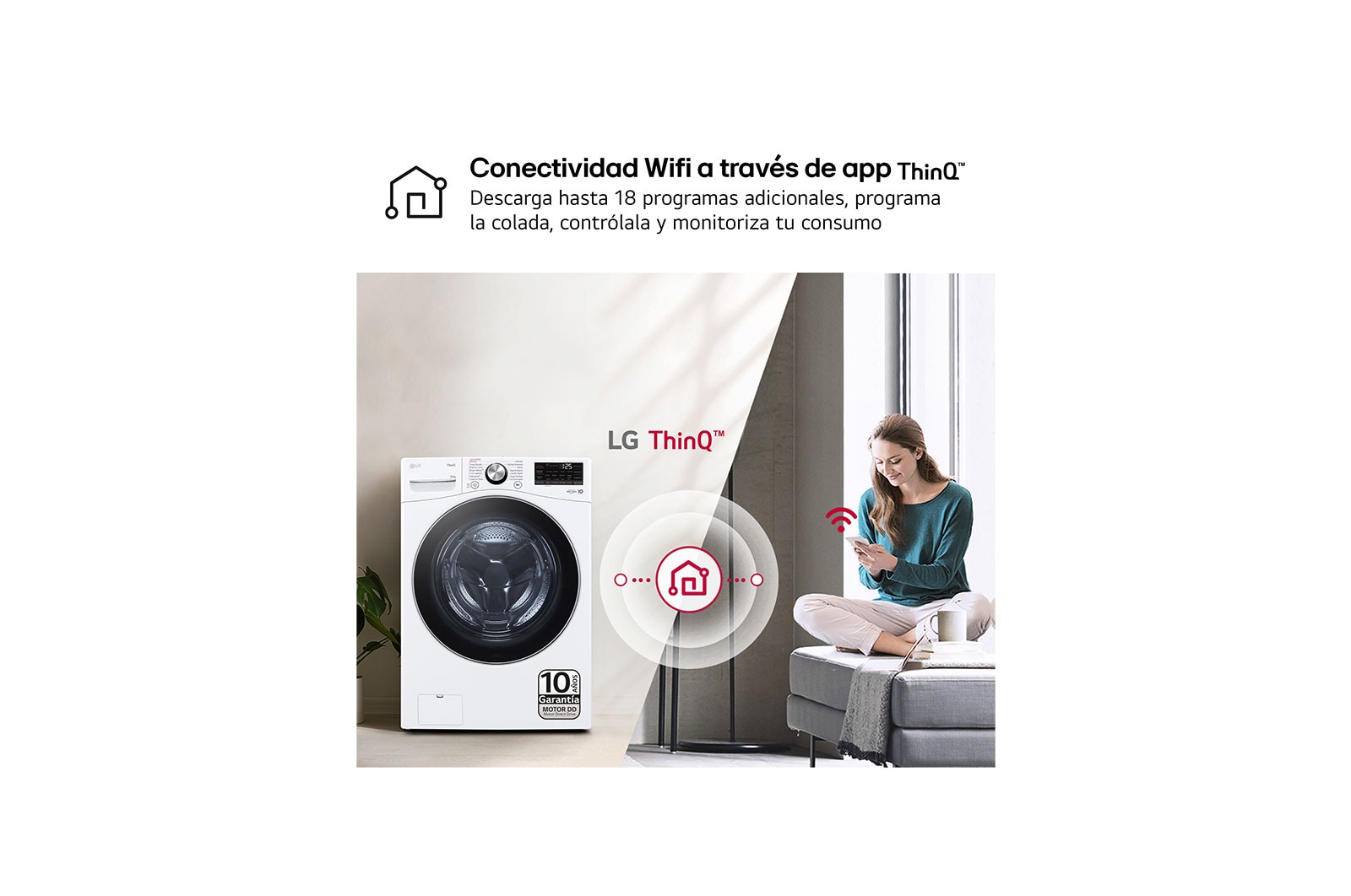 LG Lavadora inteligente AI Direct Drive. TurboWash 360º, 20kg , 1000rpm B, Blanca, Serie XXL, F0P3CYV2W.OBSEXC