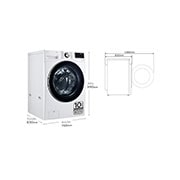 LG Lavadora inteligente AI Direct Drive. TurboWash 360º, 20kg , 1000rpm B, Blanca, Serie XXL, F0P3CYV2W.OBSEXC