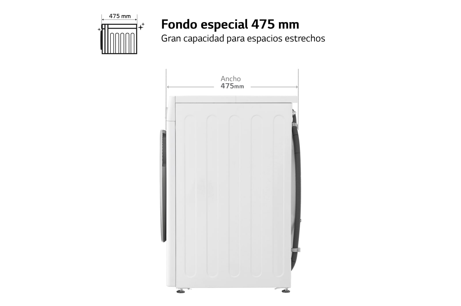 LG Outlet Lavasecadora inteligente AI Direct Drive TM, Vapor 9/5kg, 1200rpm, Un 10% más eficiente que A(lavado) /D(secado) Blanca, Serie Fondo especial 500, F2DR5S09A1W.OUTLET