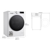 LG Outlet Lavasecadora inteligente AI Direct Drive TM, Vapor 9/5kg, 1200rpm, Un 10% más eficiente que A(lavado) /D(secado) Blanca, Serie Fondo especial 500, F2DR5S09A1W.OUTLET