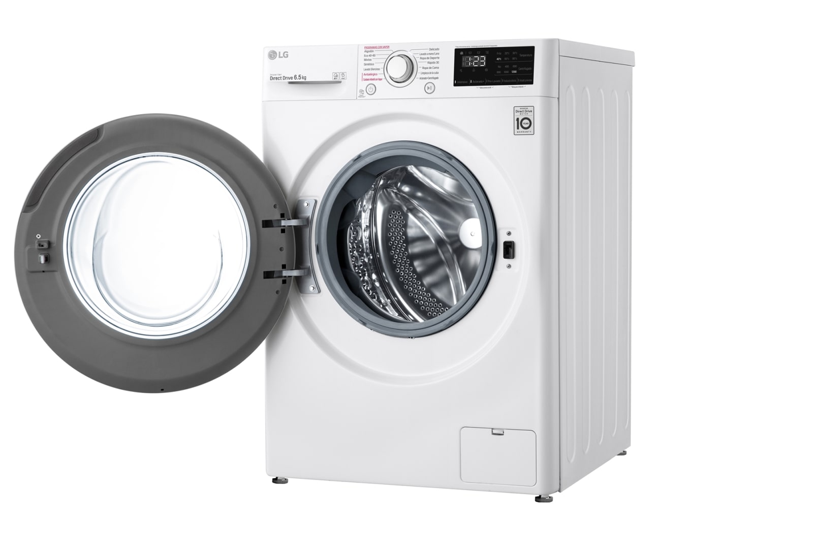 LG Lavadora inteligente AI Direct Drive 6,5kg, 1200rpm, Clasificación E, Blanca, Serie 200, F2WN2S65S3W