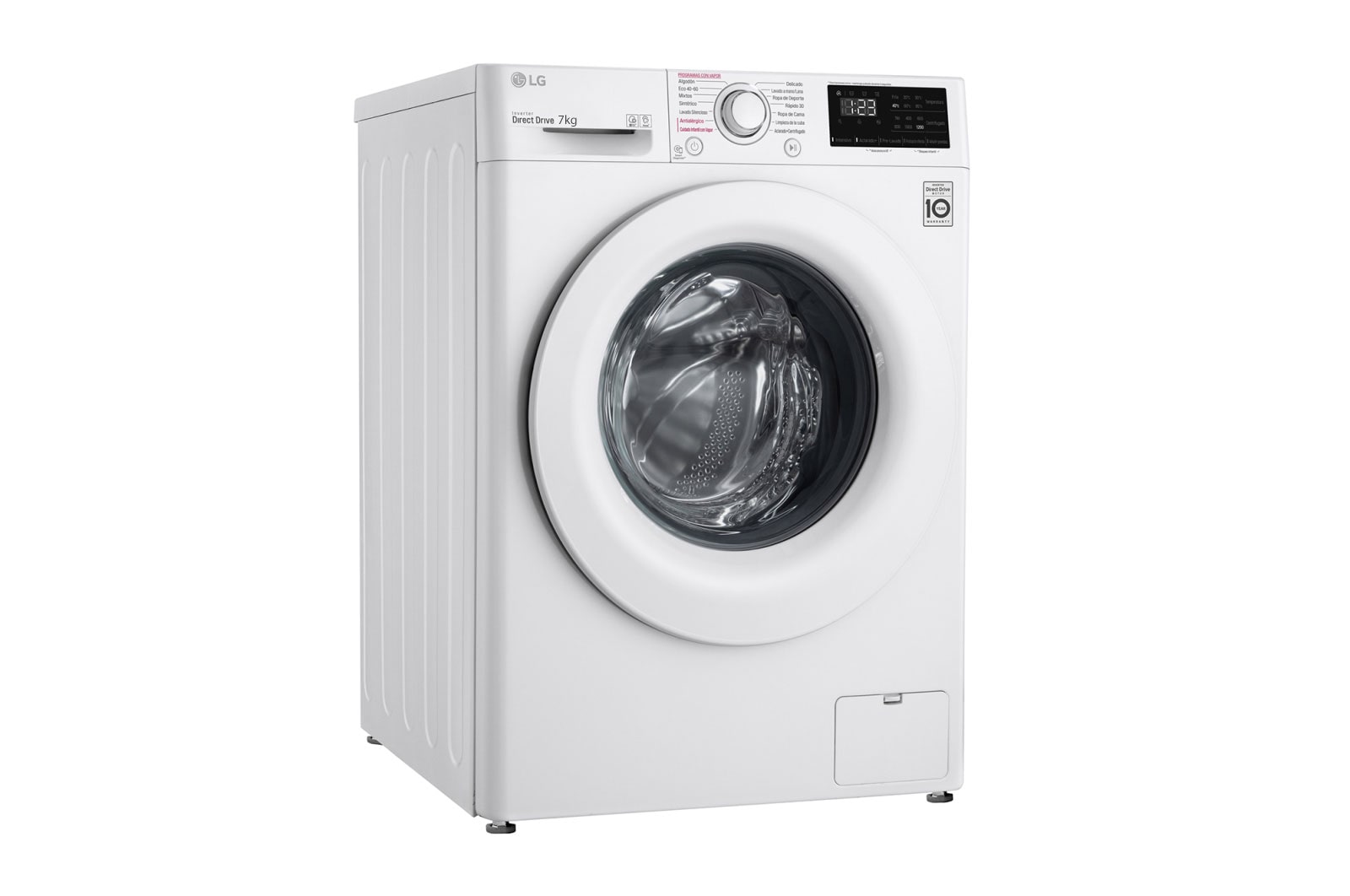 LG Lavadora inteligente AI Direct Drive 7kg, 1200rpm, Clasificación E, Blanca, Serie 200, F2WN2S70S3W