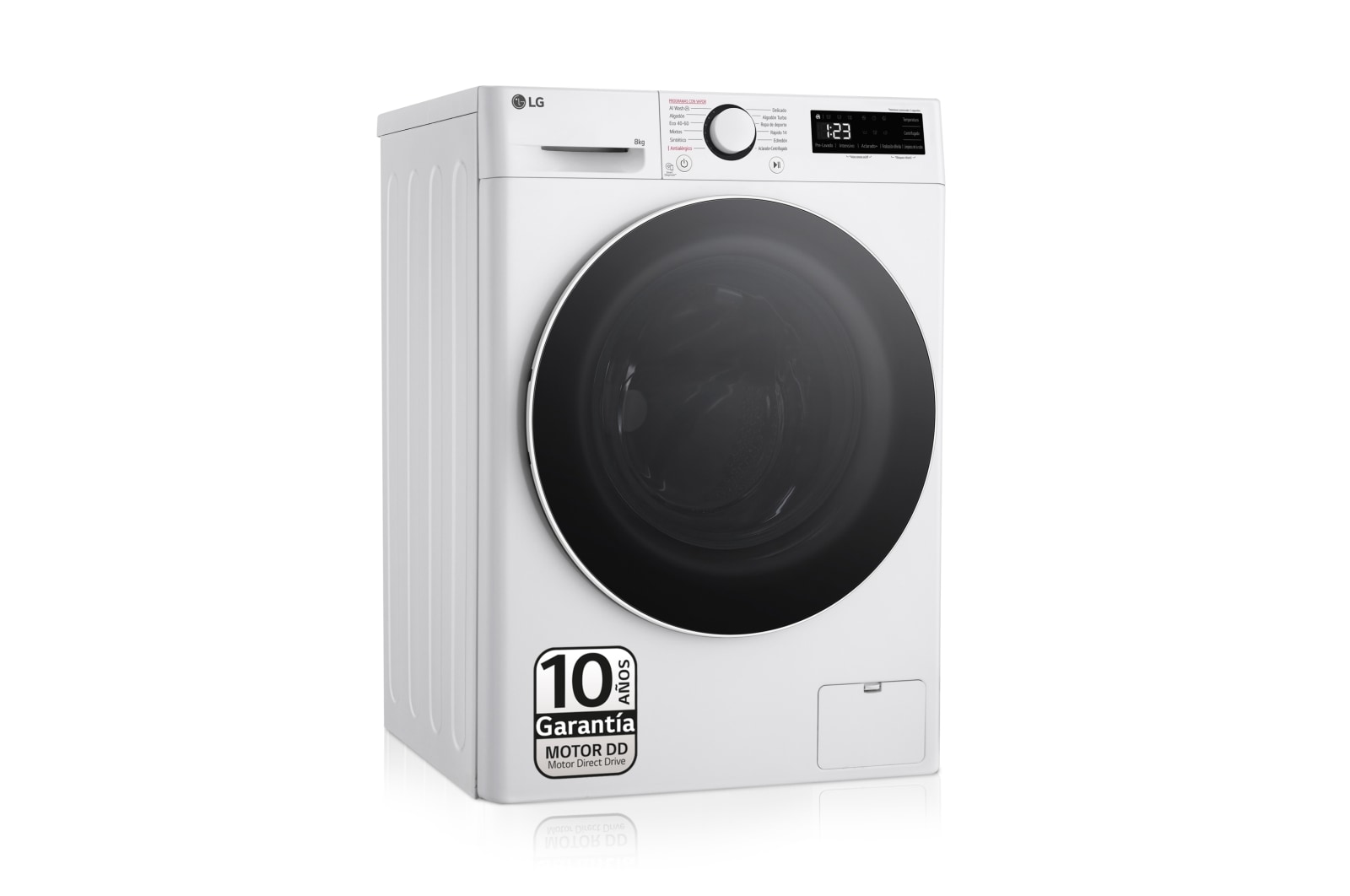 LG Outlet Lavadora inteligente AI Direct Drive, Vapor, 8kg , 1200rpm Un 10% más eficiente que A, Serie fondo especial 500, F2WR5S08A0W.OUTLET