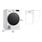 LG Outlet Lavadora inteligente AI Direct Drive, Vapor, 8kg , 1200rpm Un 10% más eficiente que A, Serie fondo especial 500, F2WR5S08A0W.OUTLET