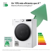 LG Outlet Lavadora inteligente AI Direct Drive, Vapor, 8kg , 1200rpm Un 10% más eficiente que A, Serie fondo especial 500, F2WR5S08A0W.OUTLET