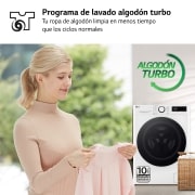 LG Outlet Lavadora inteligente AI Direct Drive, Vapor, 8kg , 1200rpm Un 10% más eficiente que A, Serie fondo especial 500, F2WR5S08A0W.OUTLET