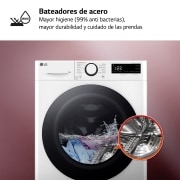 LG Outlet Lavadora inteligente AI Direct Drive, Vapor, 8kg , 1200rpm Un 10% más eficiente que A, Serie fondo especial 500, F2WR5S08A0W.OUTLET