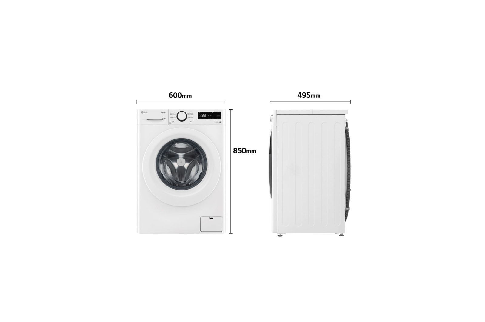 LG Lavadora inteligente AI Direct Drive TM, 8,5kg, 1200 Clasificación A, Blanca, Serie 305, F2WV3058N3W
